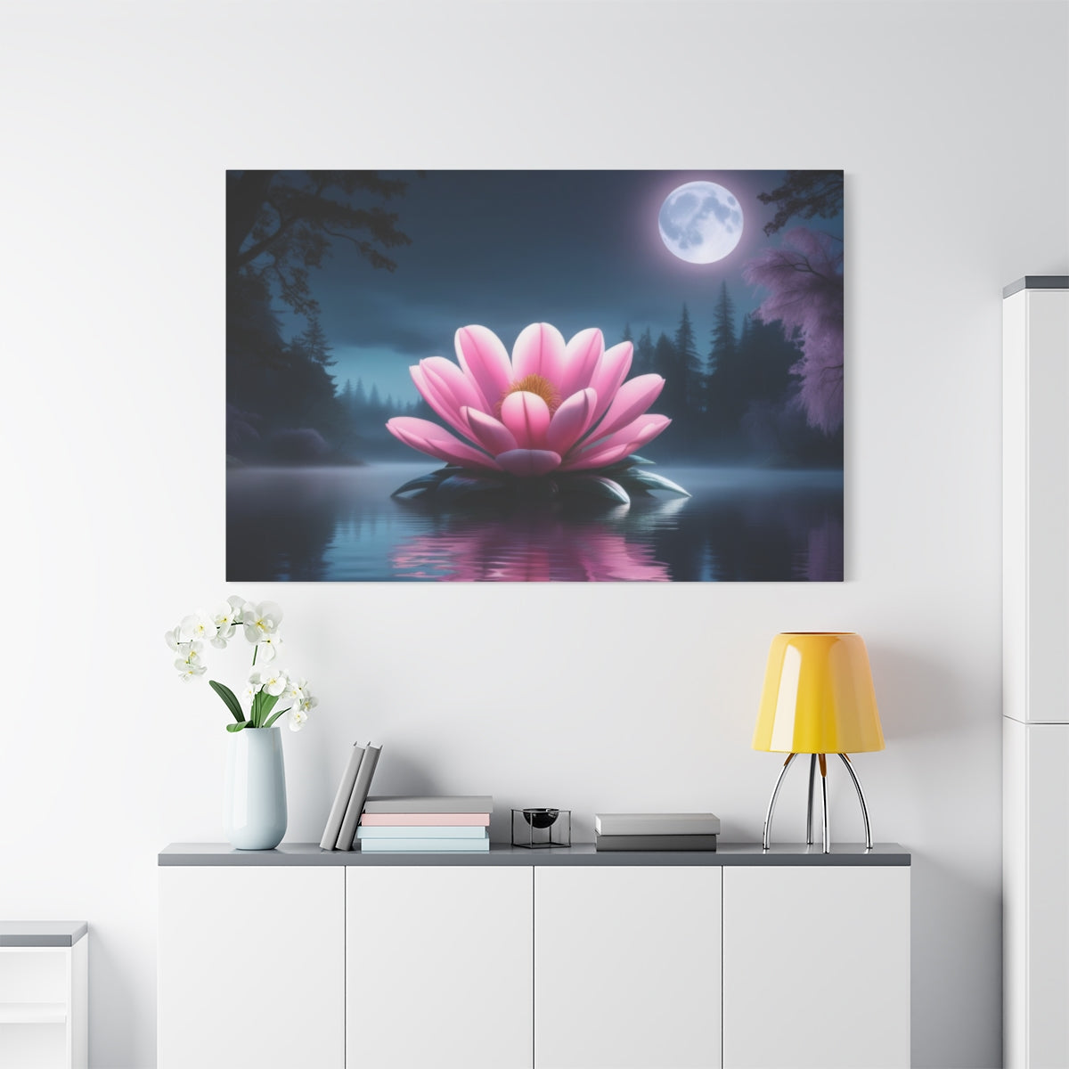 Moonlit Blossom on Tranquil Waters