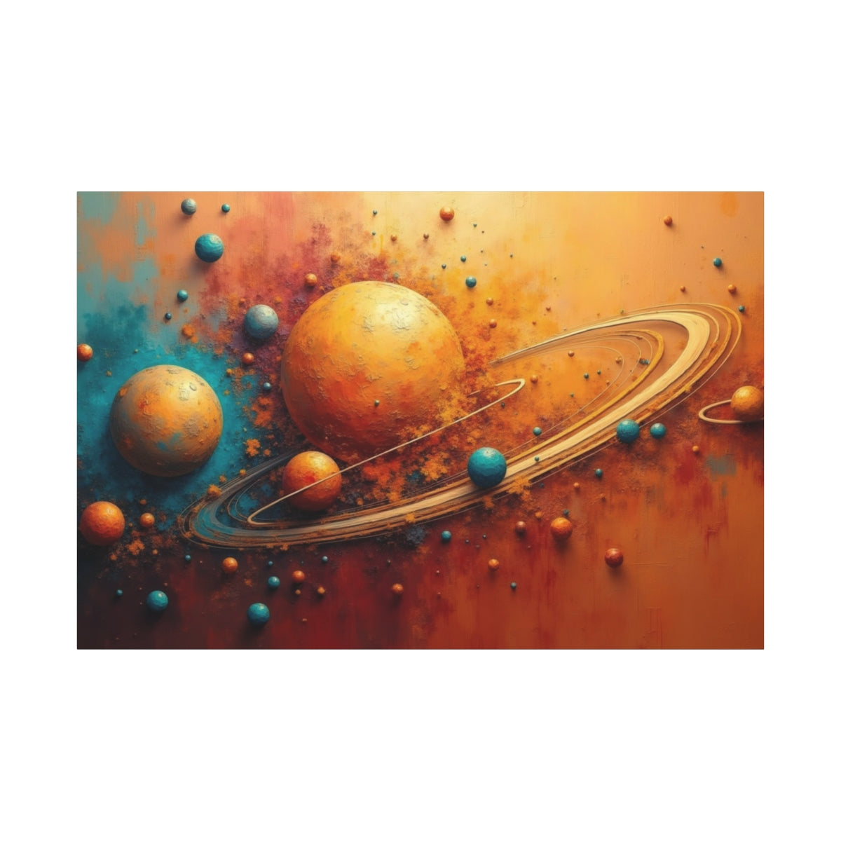 Galactic Harmony in Sunset Tones