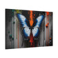 Vibrant Butterfly on Abstract Canvas