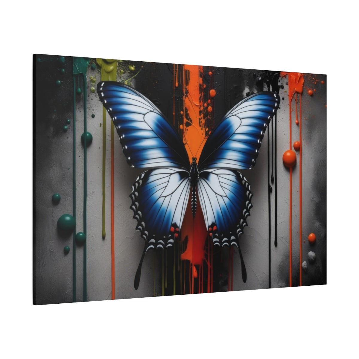 Vibrant Butterfly on Abstract Canvas