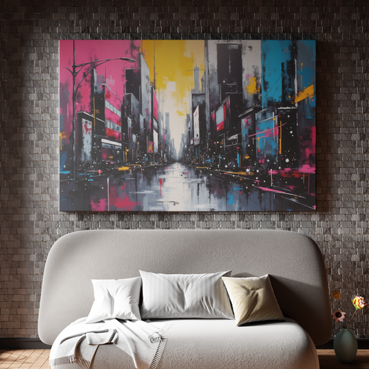 Neon Cityscape Reflections