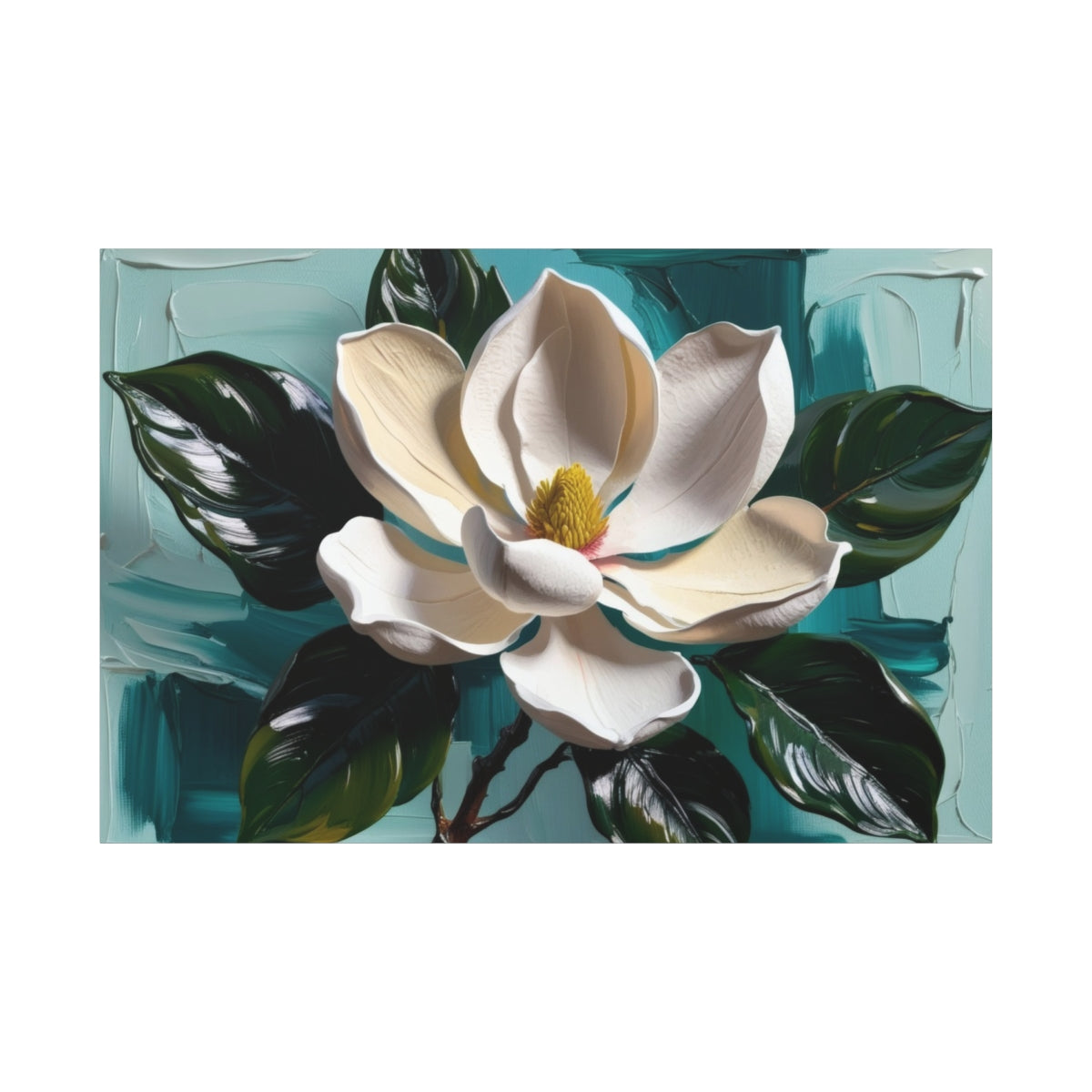 Magnolia Elegance on Teal