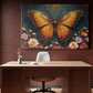 Golden Butterfly and Floral Symphony