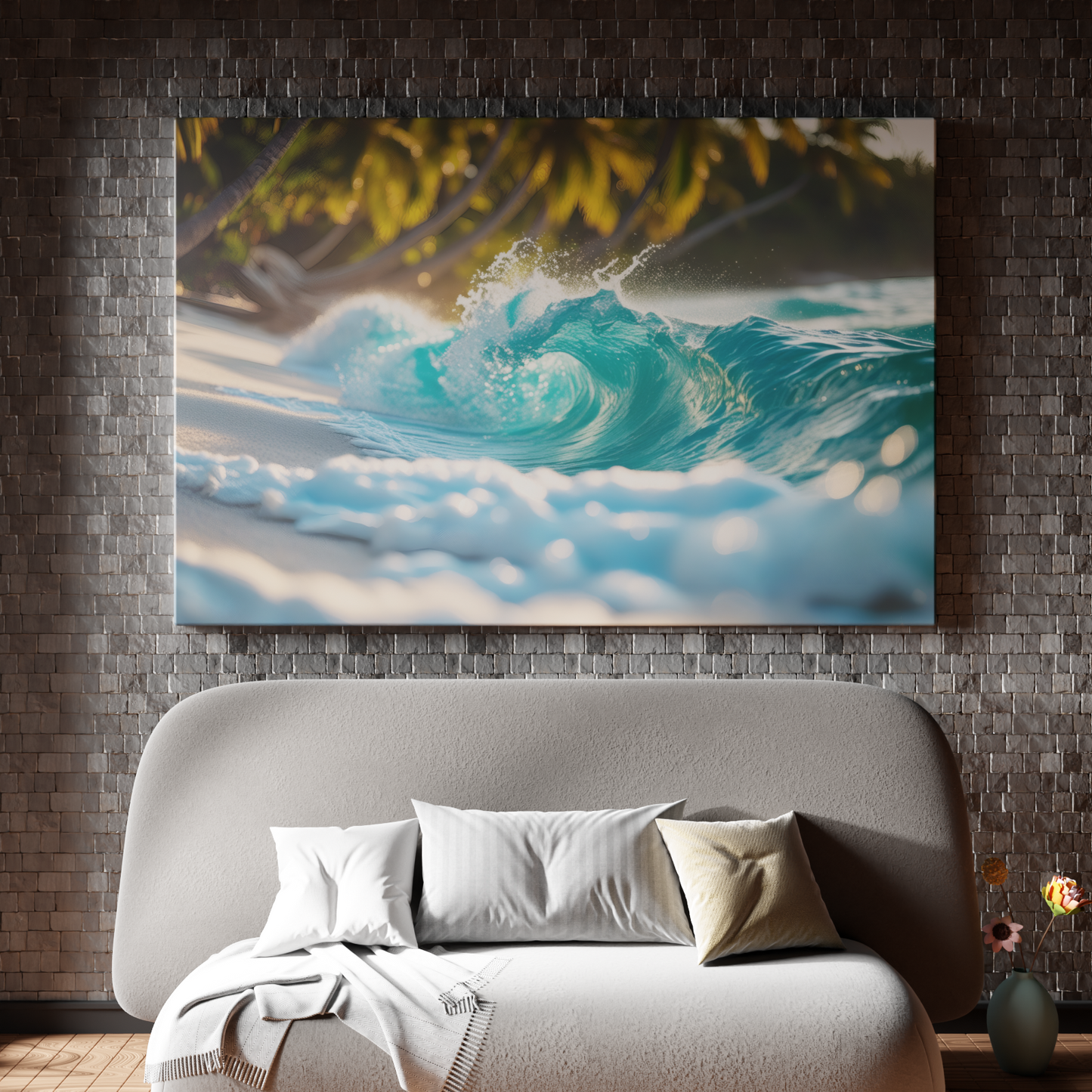 Ethereal Waves on a Sunlit Shore