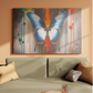Vibrant Butterfly on Abstract Canvas