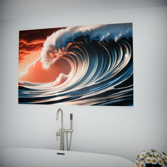 Majestic Ocean Surge at Sunset