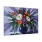 Vivid Blooms in a Midnight Vase