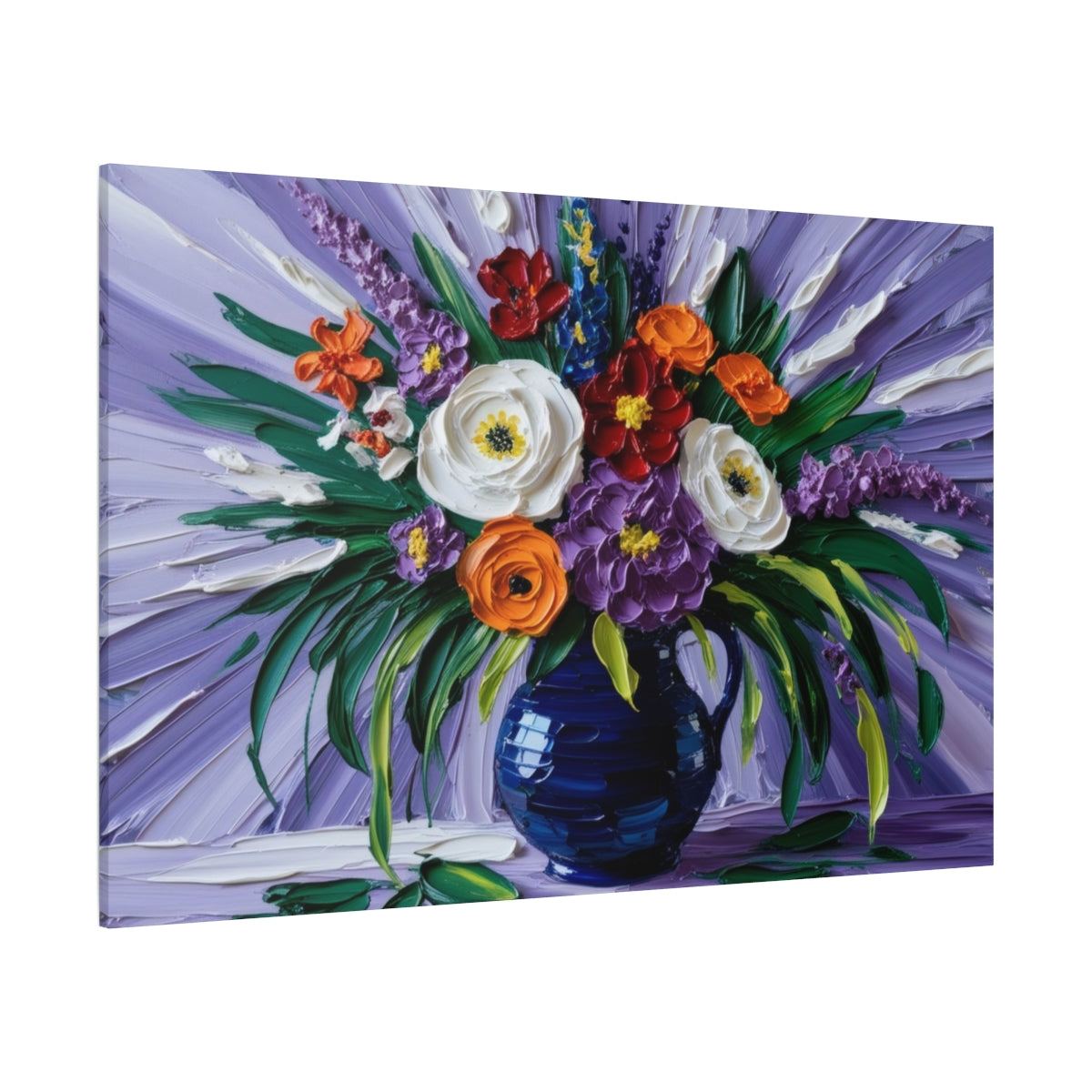 Vivid Blooms in a Midnight Vase