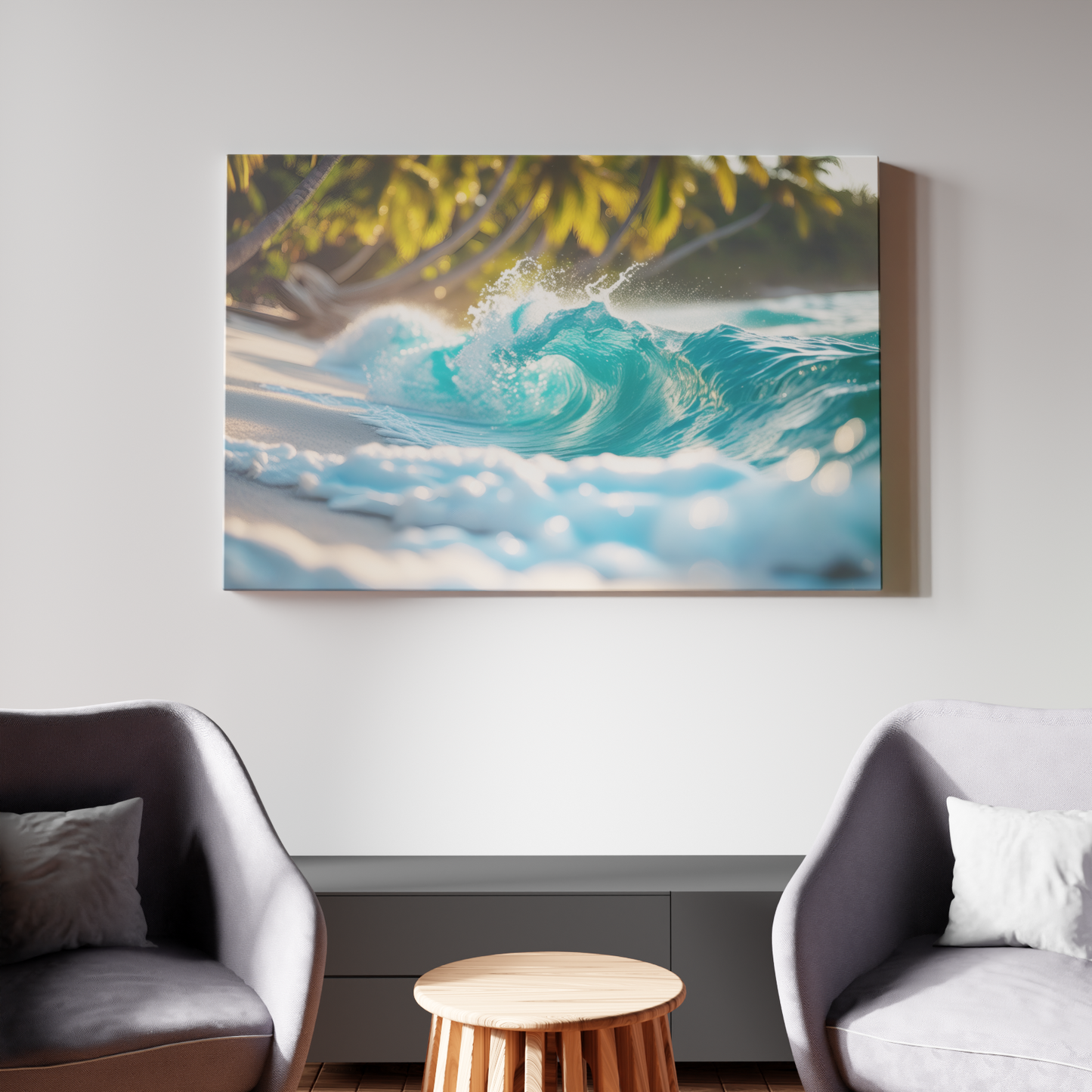 Ethereal Waves on a Sunlit Shore