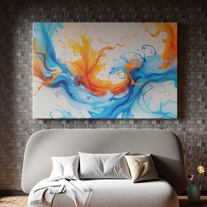 Energetic Swirls of Blue and Orange