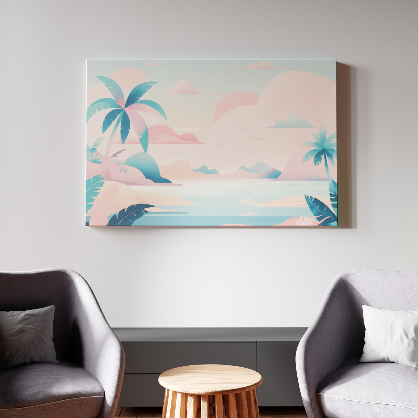 Tropical Serenity in Pastel Hues