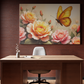 Golden Butterfly and Rose Harmony