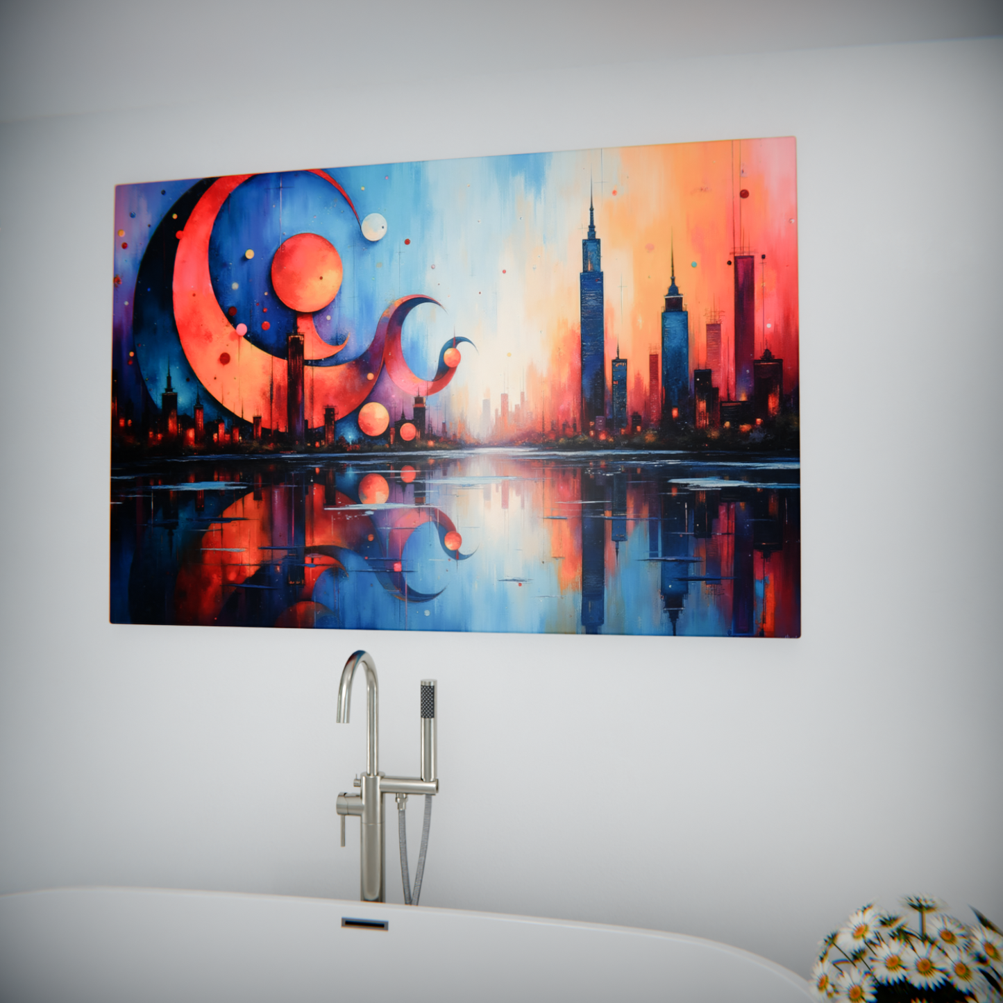 Cosmic Cityscape Reflections