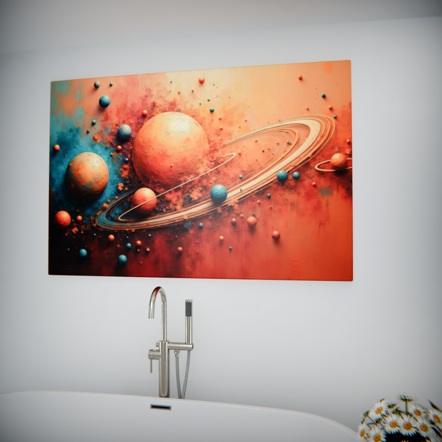 Galactic Harmony in Sunset Tones