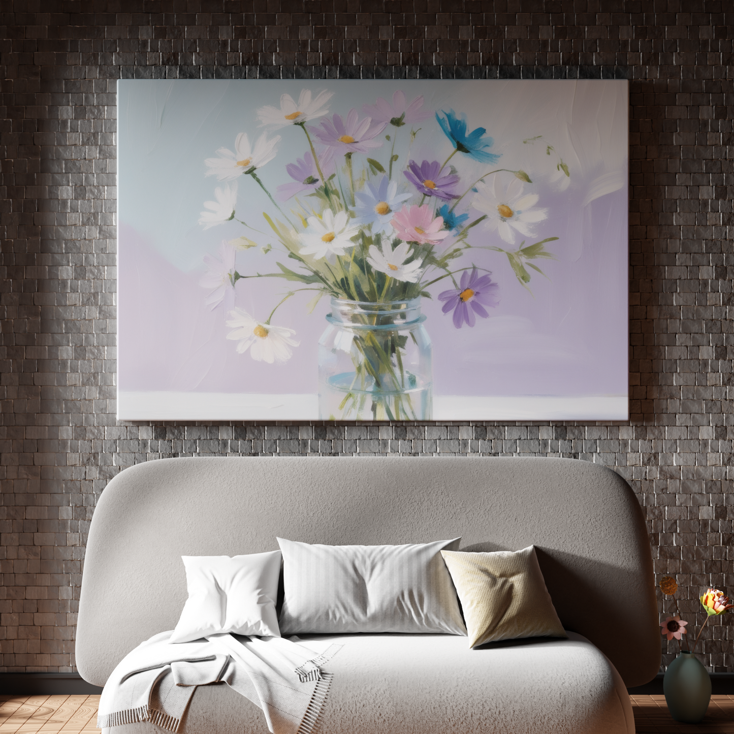 Pastel Floral Symphony in a Jar