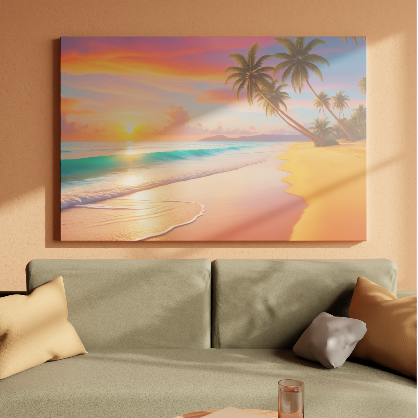 Tropical Tranquility: Sunset on the Shore
