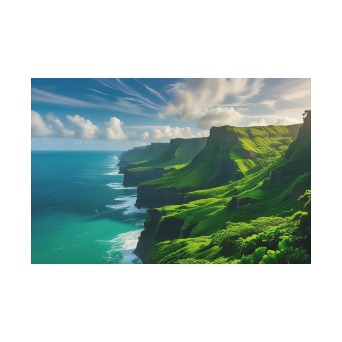 Emerald Cliffs Embrace the Ocean's Whisper