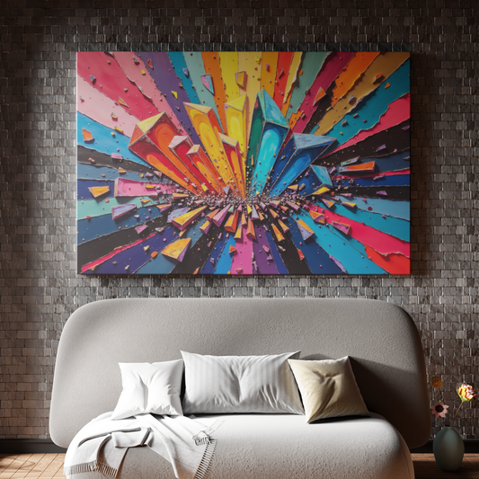 Explosive Spectrum: A Burst of Colorful Shapes