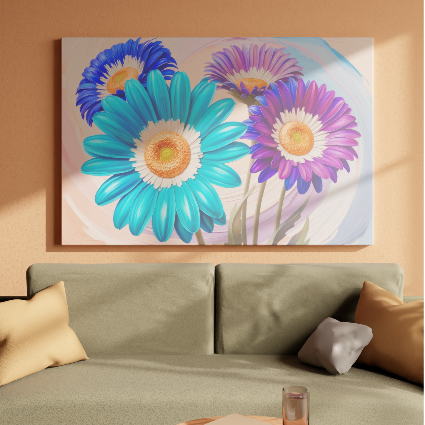 Vibrant Blossoms in Swirl