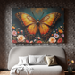 Golden Butterfly and Floral Symphony