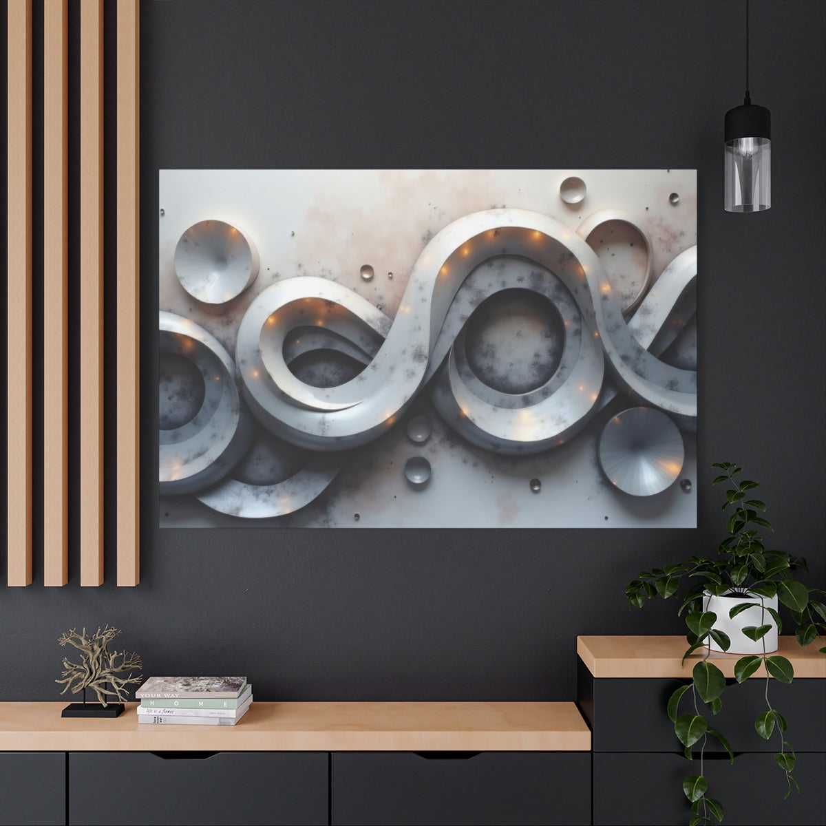 Ethereal Flow of Silver Waves