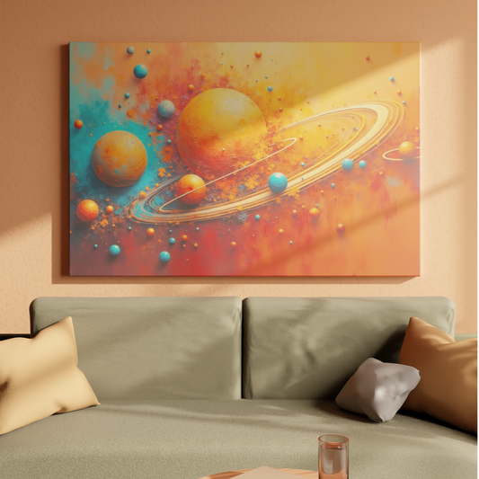Galactic Harmony in Sunset Tones