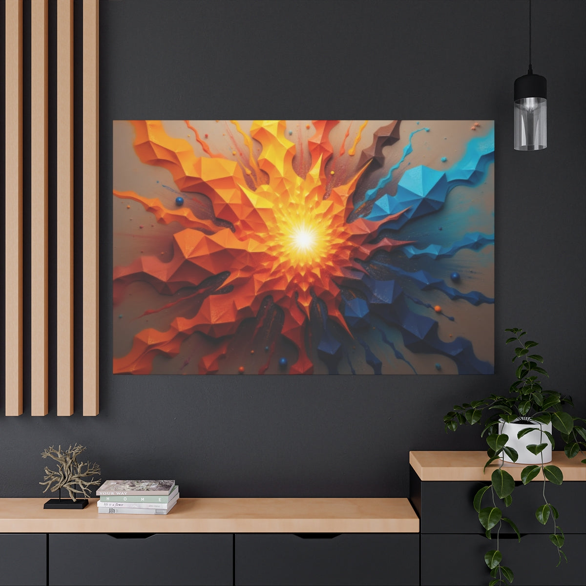 Explosive Geometry: Sunburst Symphony