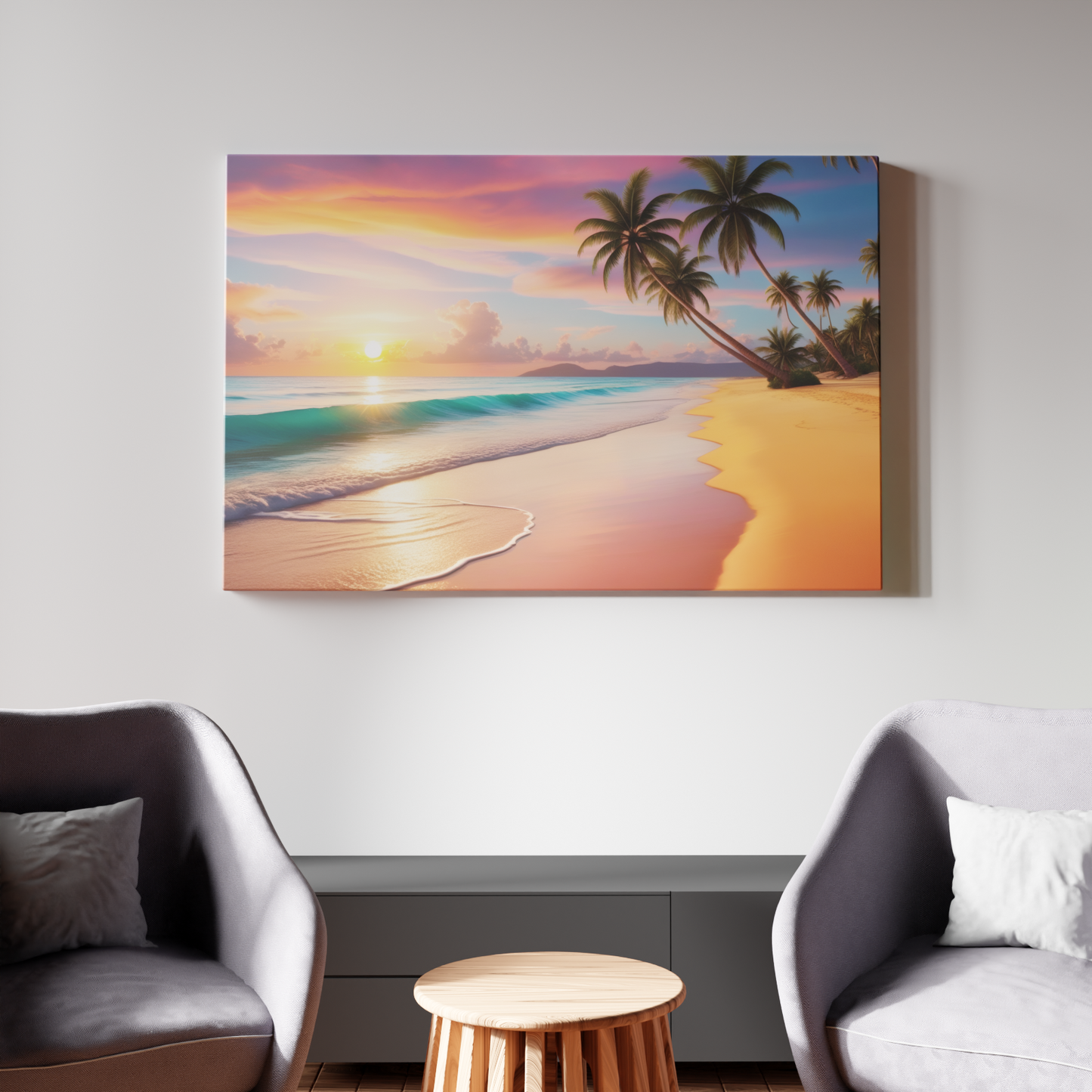 Tropical Tranquility: Sunset on the Shore
