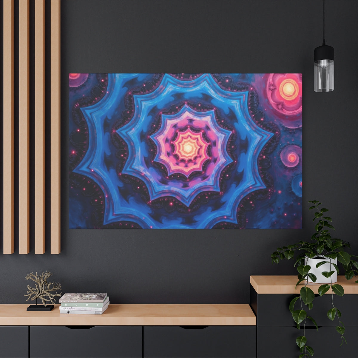Cosmic Petals in Blue and Pink