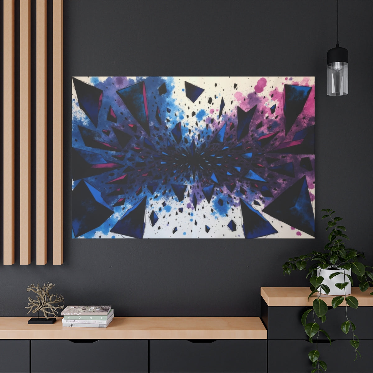 Prismatic Explosion: Vibrant Geometric Burst