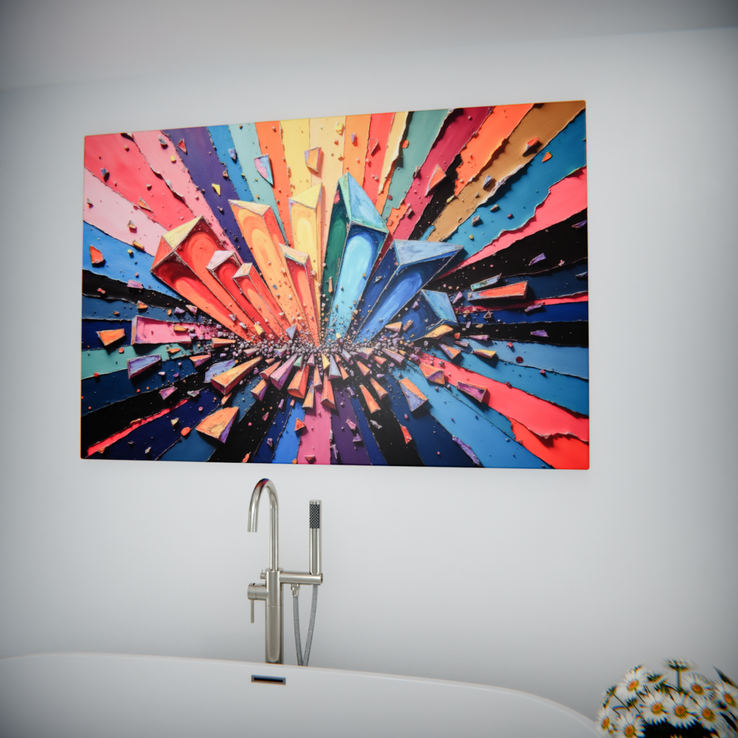 Explosive Spectrum: A Burst of Colorful Shapes
