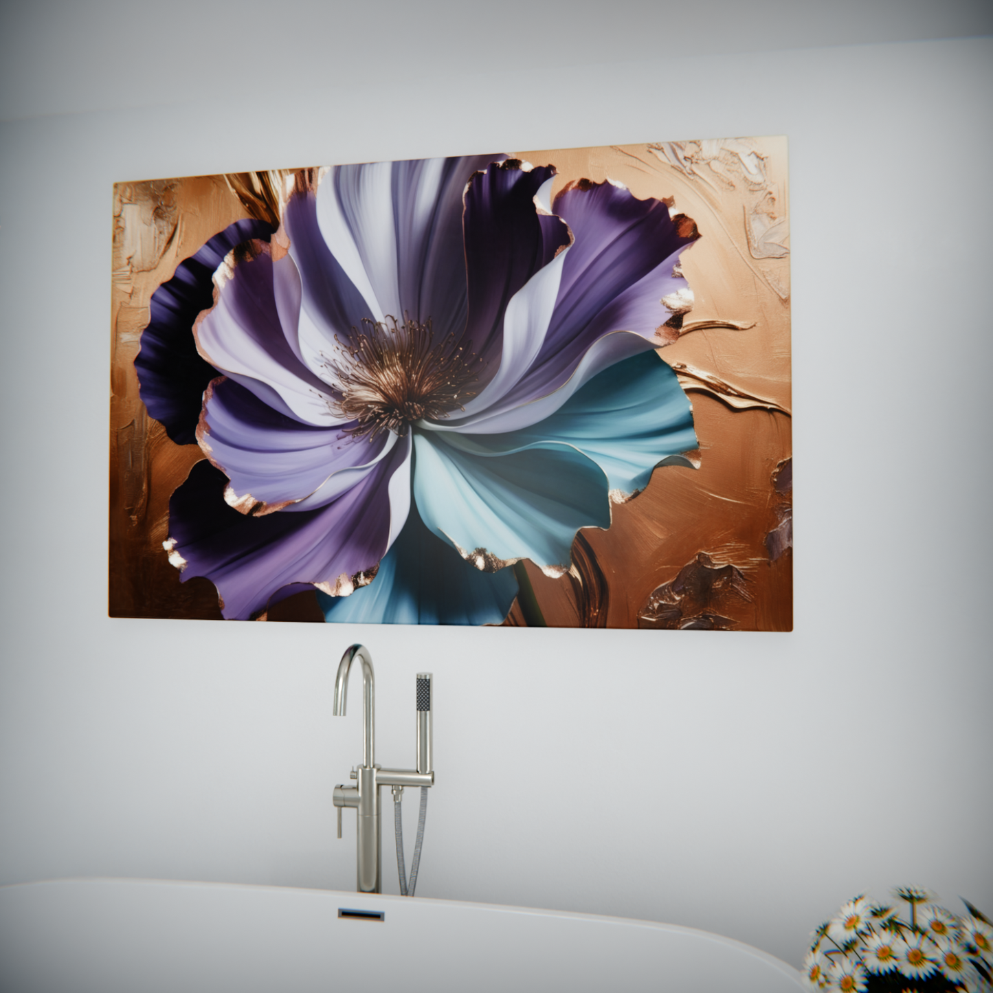 Floral Elegance: A Symphony in Gold and Lavender