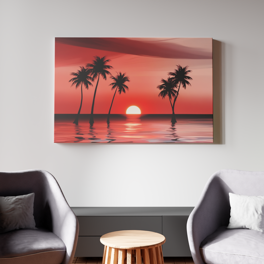Crimson Sunset Oasis
