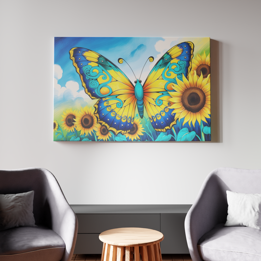 Butterfly Bliss Among Sunflowers