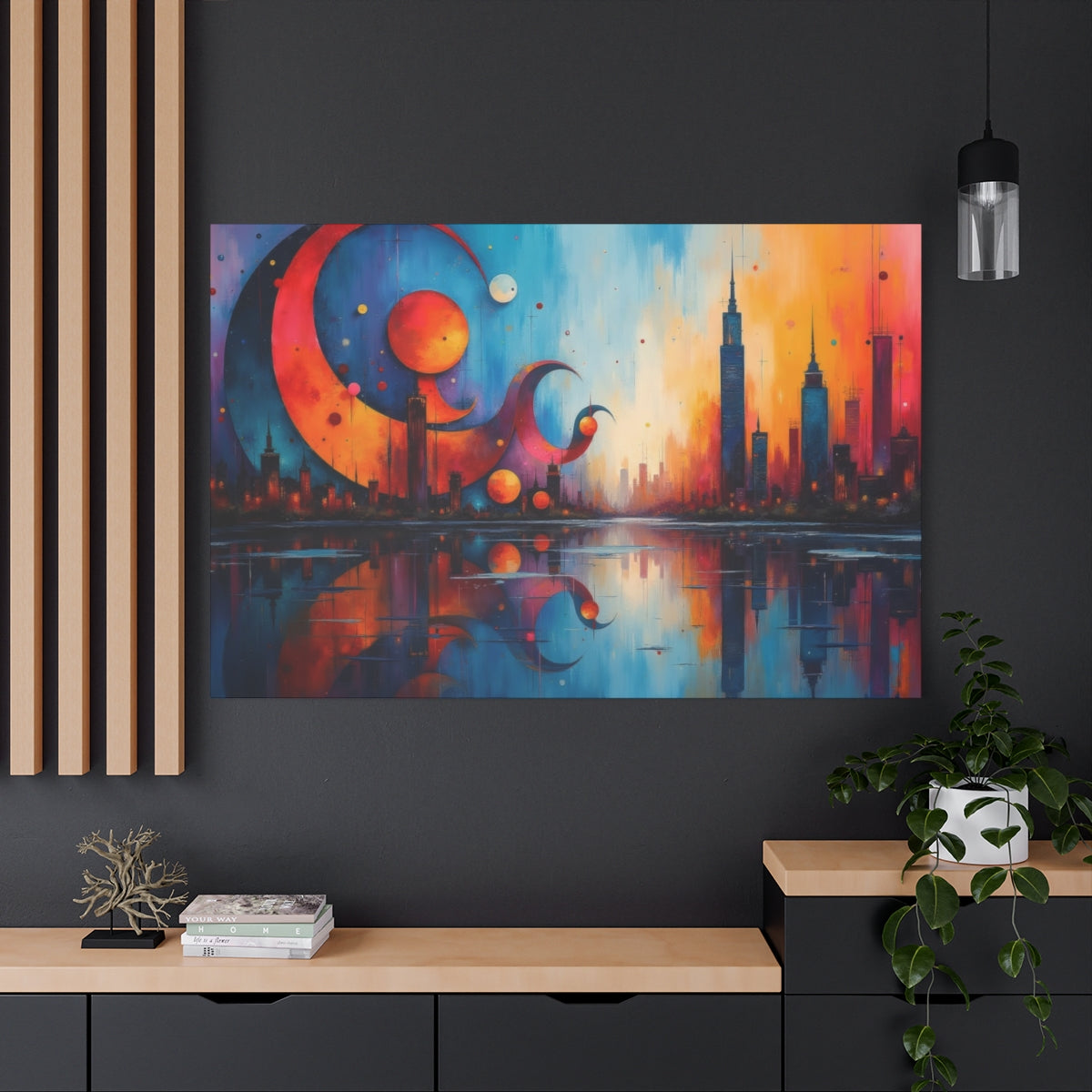 Cosmic Cityscape Reflections