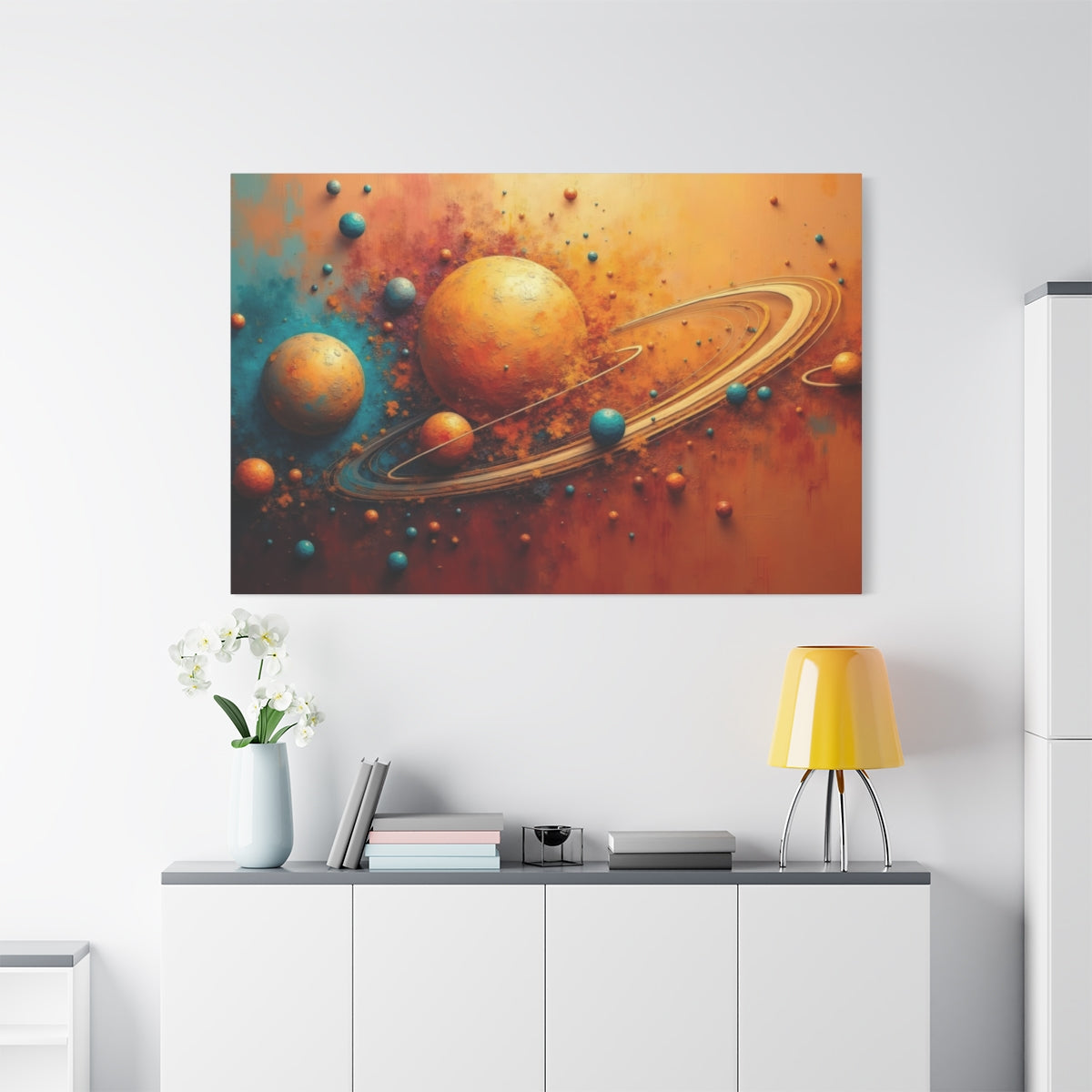 Galactic Harmony in Sunset Tones