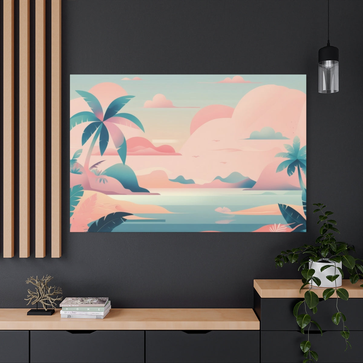 Tropical Serenity in Pastel Hues