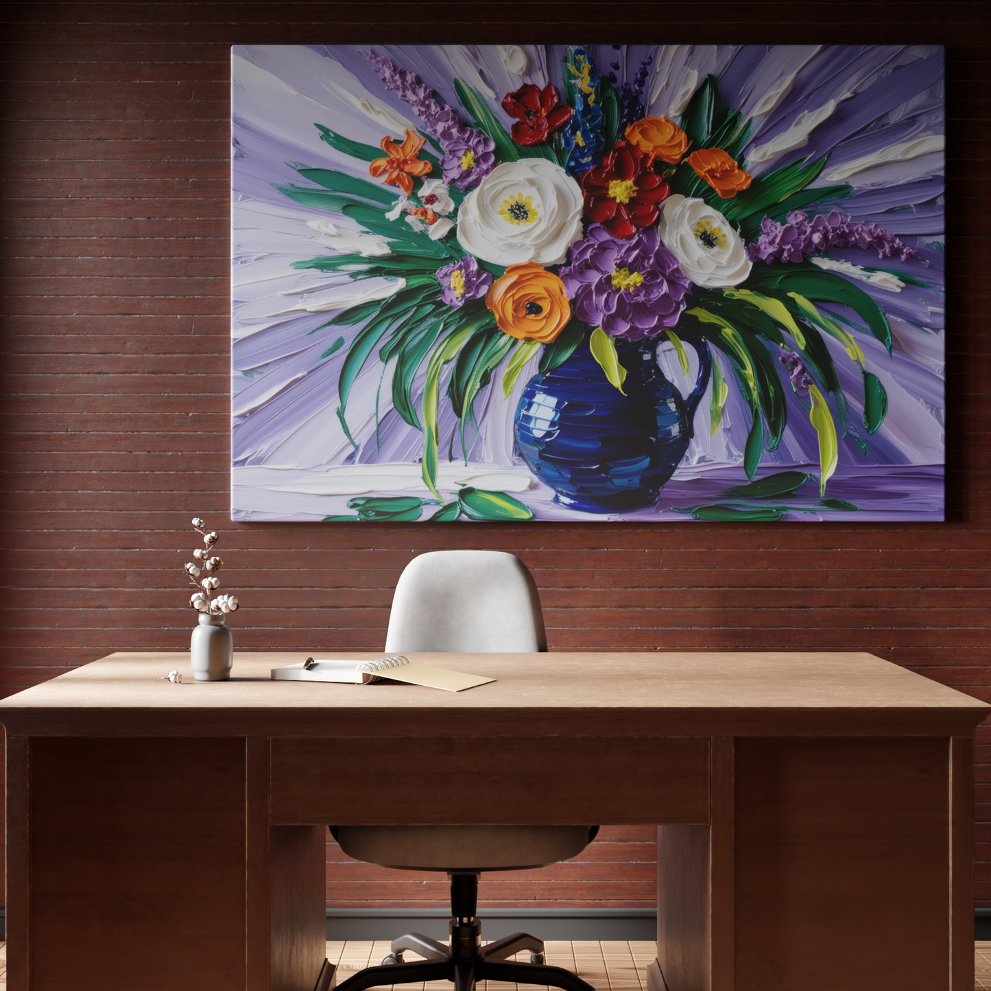 Vivid Blooms in a Midnight Vase
