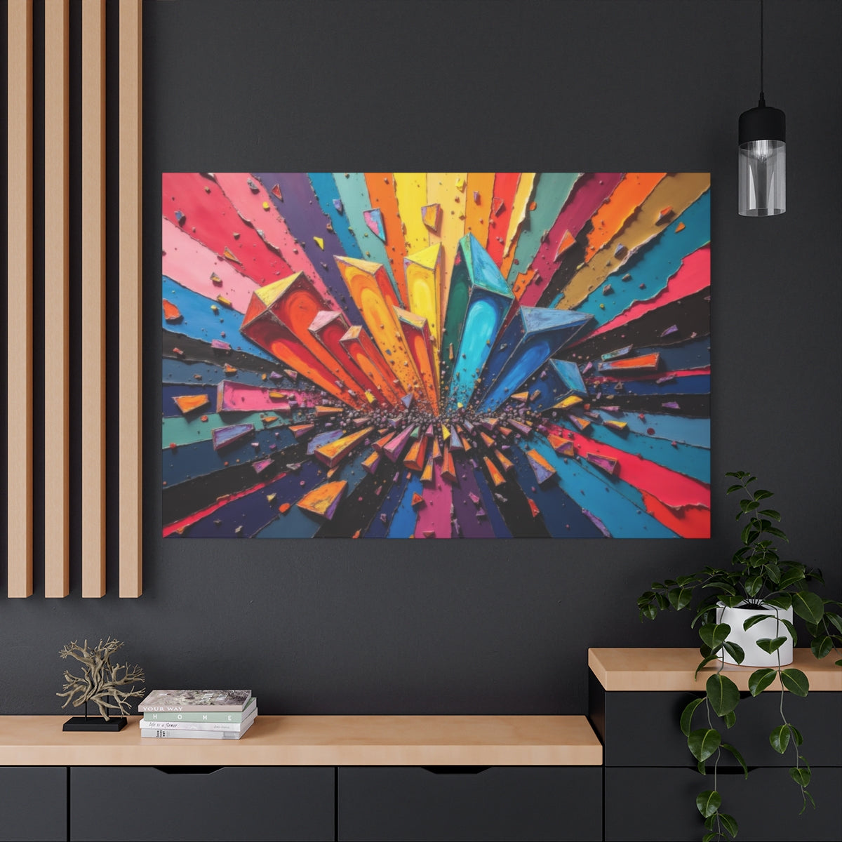 Explosive Spectrum: A Burst of Colorful Shapes