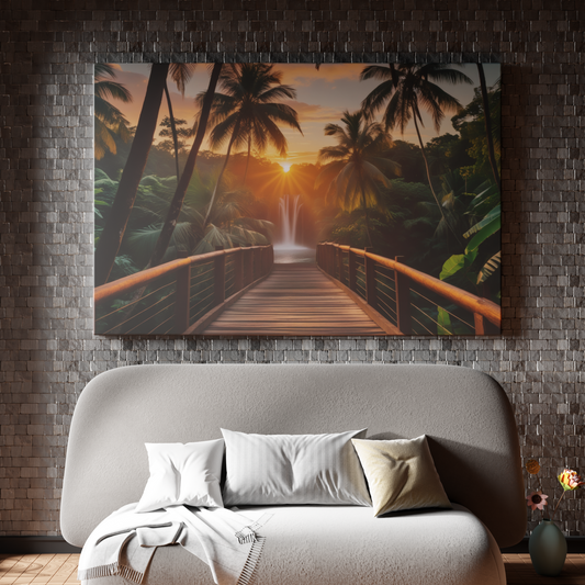 Sunset Serenity Over the Jungle Bridge
