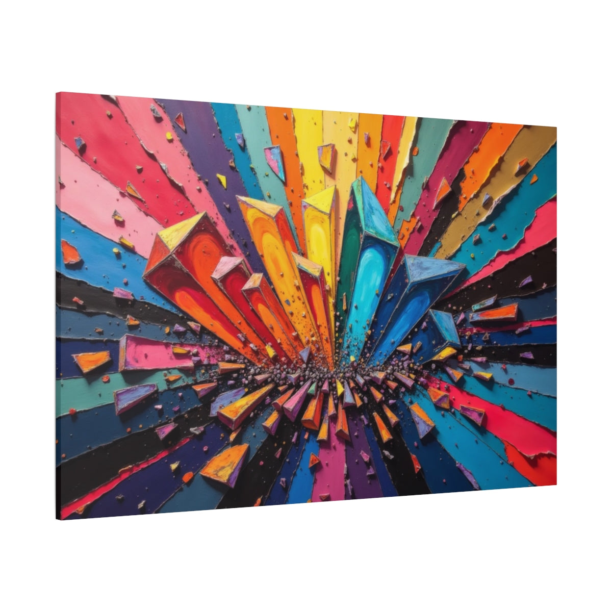 Explosive Spectrum: A Burst of Colorful Shapes