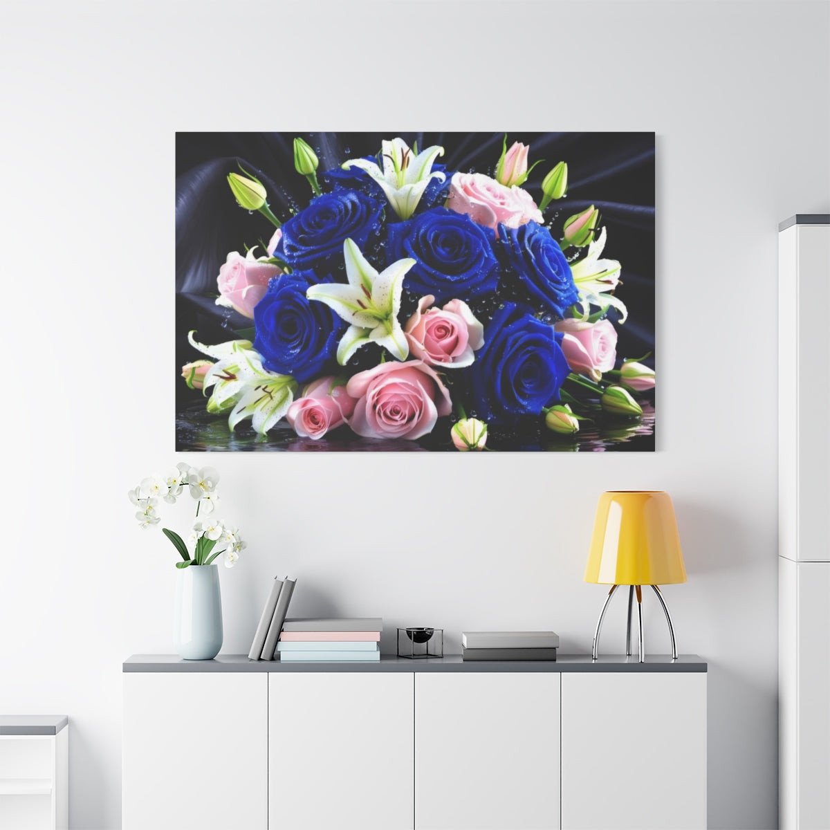 Floral Symphony of Blue and Pink