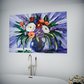 Vivid Blooms in a Midnight Vase