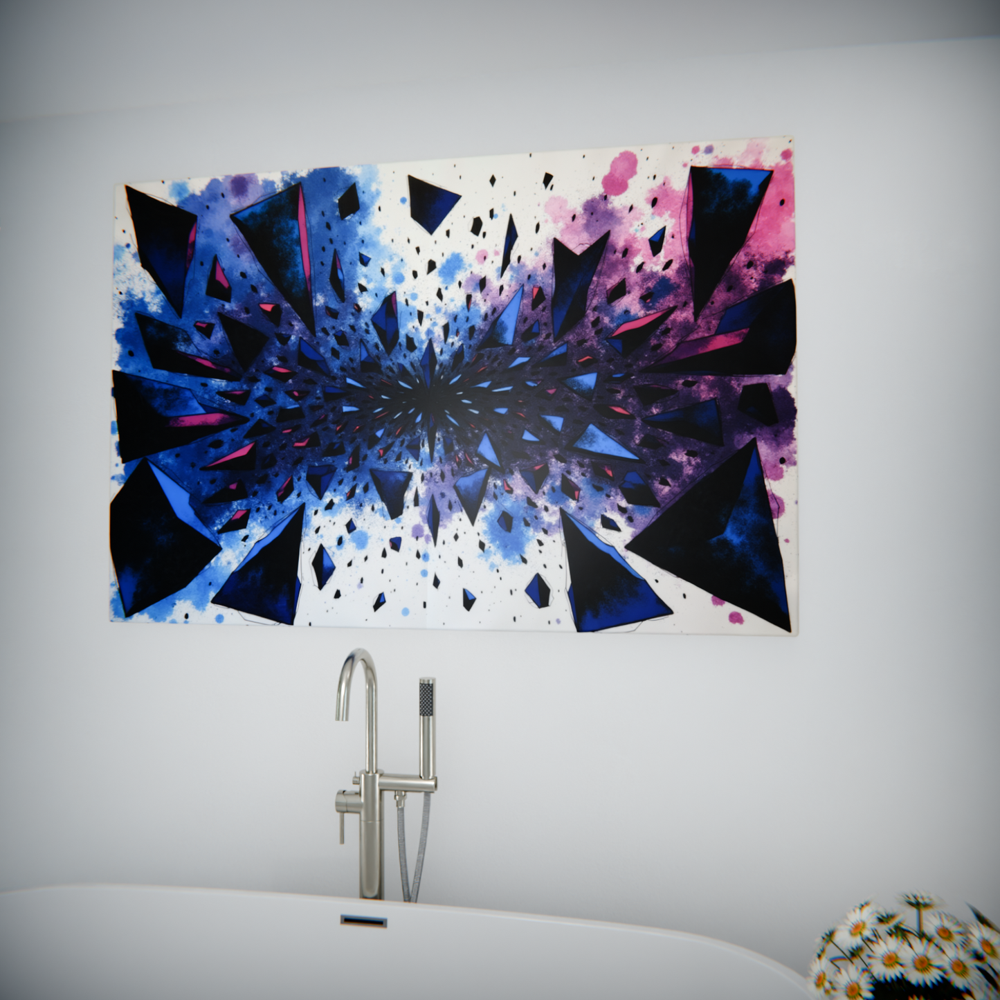 Prismatic Explosion: Vibrant Geometric Burst