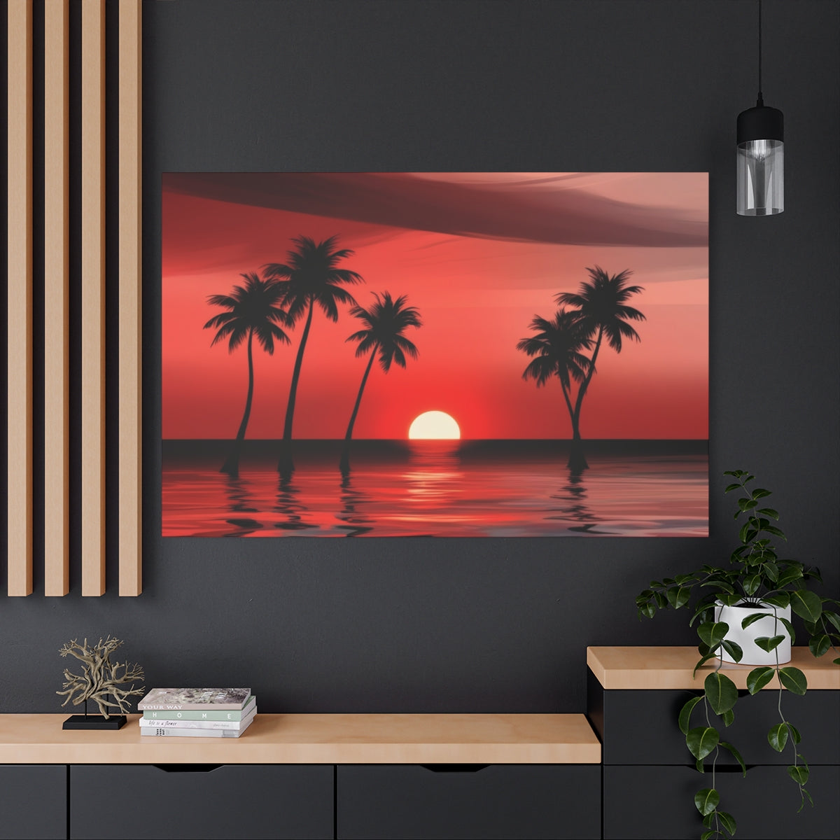 Crimson Sunset Oasis