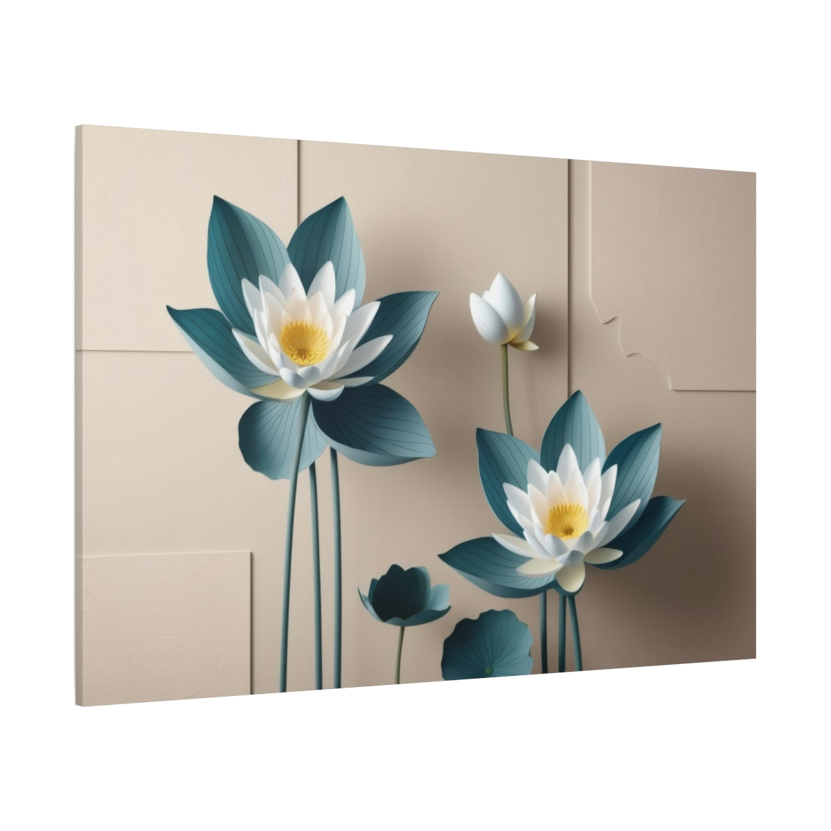 Enchanted Lotuses on Warm Canvas