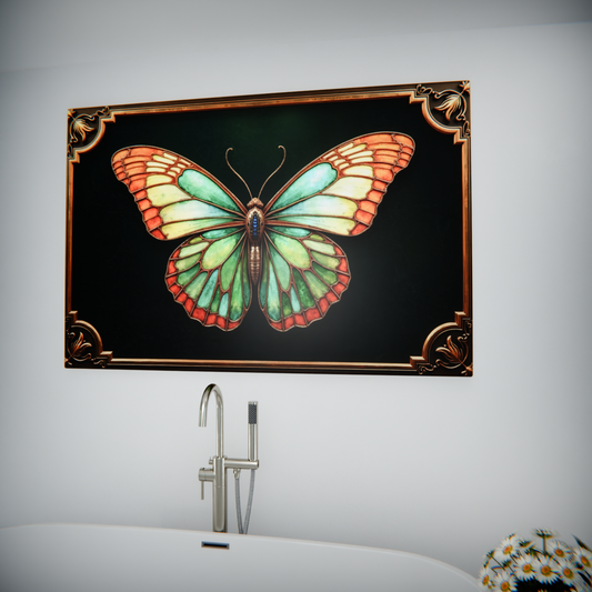 Ethereal Butterfly in Stained Glass