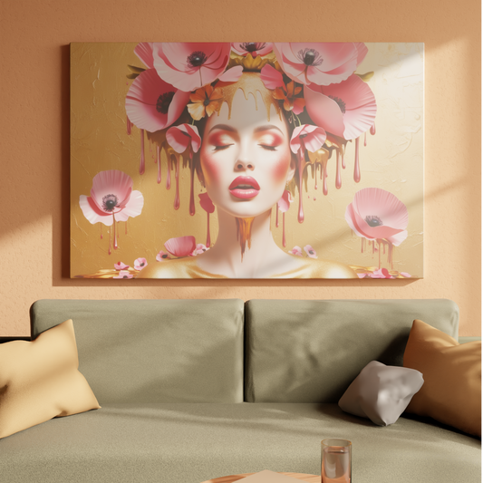 Golden Reverie: Blooming Dreams