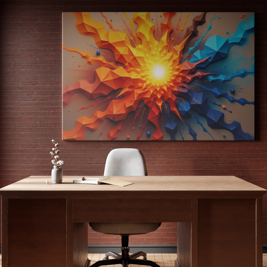 Explosive Geometry: Sunburst Symphony