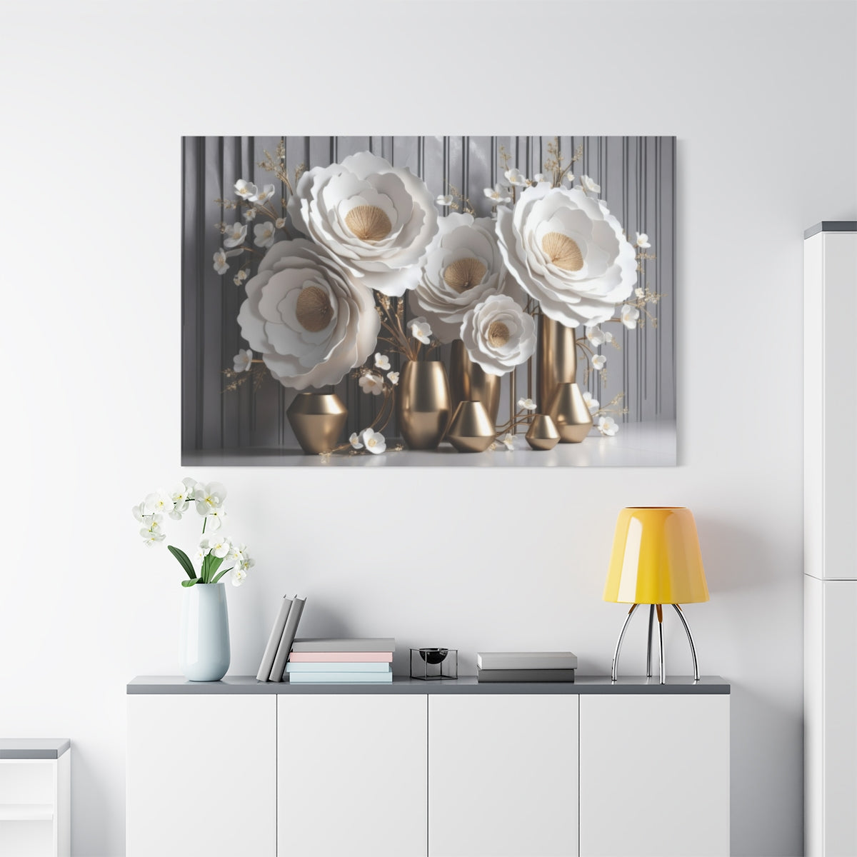 Ethereal Blossoms and Golden Vessels